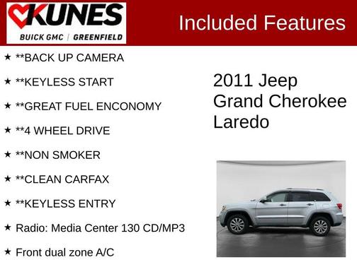 Bright Silver Metallic Clearcoat 2011 Jeep Grand Cherokee Laredo