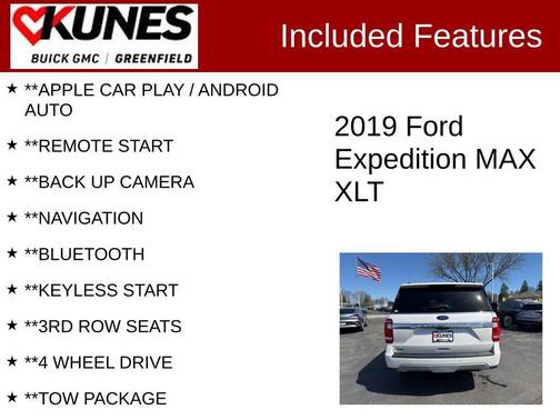 White Platinum Metallic Tri-Coat 2019 Ford Expedition Max XLT