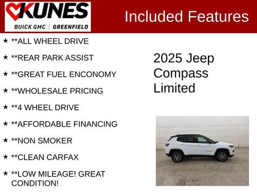 Bright White Clearcoat 2025 Jeep Compass Limited