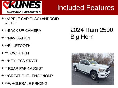 Bright White Clearcoat 2024 RAM 2500 Big Horn Crew Cab 4x4 6'4' Box