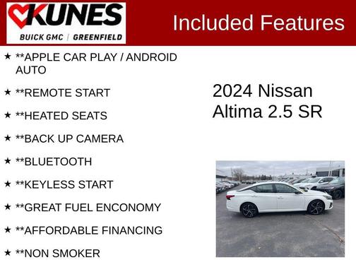 Glacier White 2024 Nissan Altima SR FWD