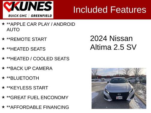 Brilliant Silver Metallic 2024 Nissan Altima 2.5 SV