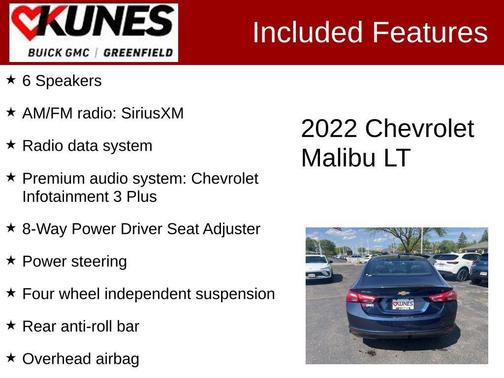 Blue Metallic 2022 Chevrolet Malibu FWD LT