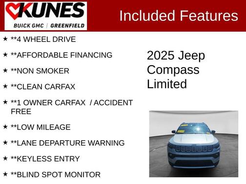 Silver Zynith Metallic Clearcoat 2025 Jeep Compass Limited