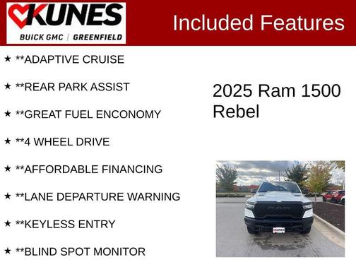 Bright White Clearcoat 2025 RAM 1500 Rebel