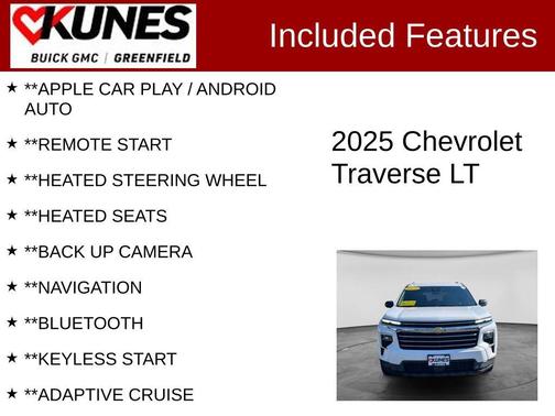 Summit White 2025 Chevrolet Traverse LT