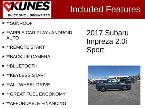 Gray Metallic 2017 Subaru Impreza 2.0i Sport