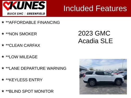 Summit White 2023 GMC Acadia FWD SLE