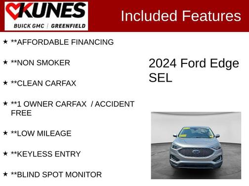 Iconic Silver Metallic 2024 Ford Edge SEL