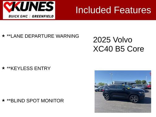 Onyx Black Metallic 2025 Volvo XC40 B5 Core Bright Theme
