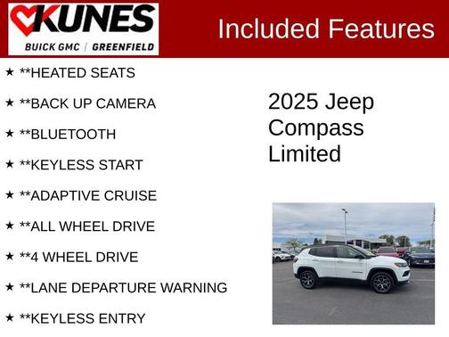 Bright White Clearcoat 2025 Jeep Compass Limited