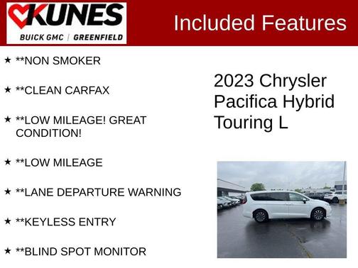 Bright White Clearcoat 2023 Chrysler Pacifica Hybrid Touring L