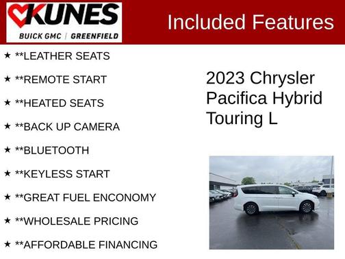 Bright White Clearcoat 2023 Chrysler Pacifica Hybrid Touring L