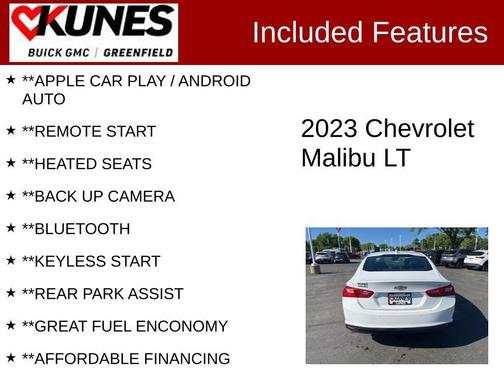 Summit White 2023 Chevrolet Malibu FWD 1LT