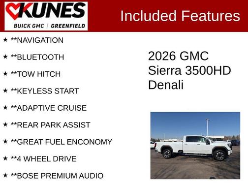 Glacier White 2026 GMC Sierra 3500 Denali
