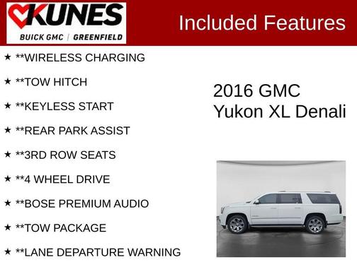 Summit White 2016 GMC Yukon XL Denali