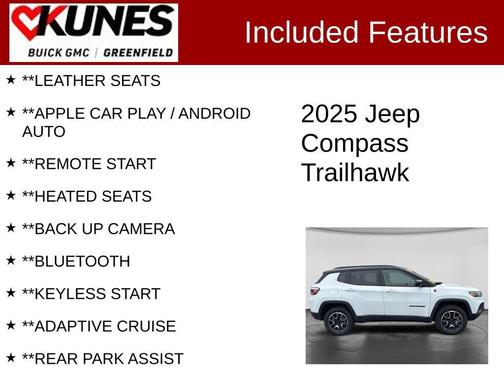 Bright White Clearcoat 2025 Jeep Compass Trailhawk
