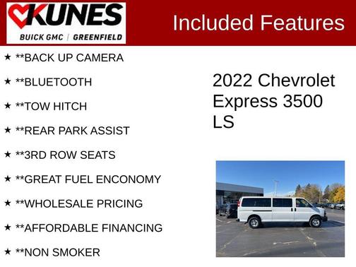 2022 Chevrolet Express 3500 RWD 3500 Extended Wheelbase LS
