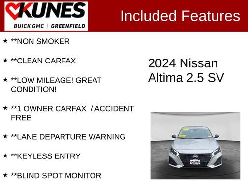 Brilliant Silver 2024 Nissan Altima 2.5 SV