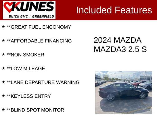 Jet Black 2024 Mazda Mazda3 FWD w/Preferred Package