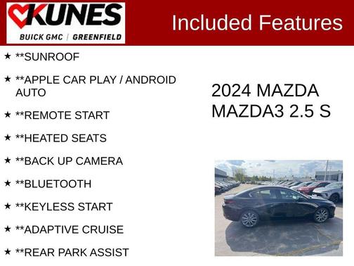 Jet Black 2024 Mazda Mazda3 FWD w/Preferred Package