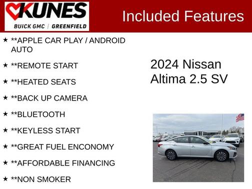 Brilliant Silver Metallic 2024 Nissan Altima 2.5 SV