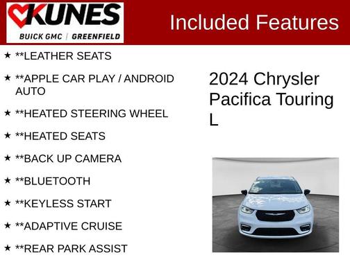Bright White Clearcoat 2024 Chrysler Pacifica Touring L