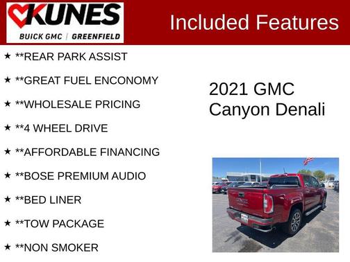 Cayenne Red 2021 GMC Canyon Denali