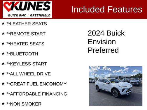 Summit White 2024 Buick Envision Preferred AWD