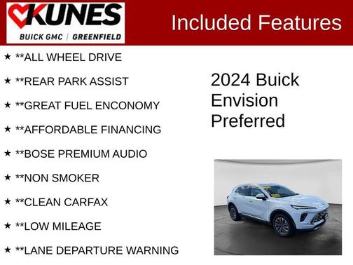Summit White 2024 Buick Envision Preferred AWD
