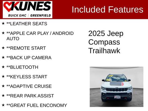 Bright White Clearcoat 2025 Jeep Compass Trailhawk