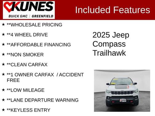 Bright White Clearcoat 2025 Jeep Compass Trailhawk