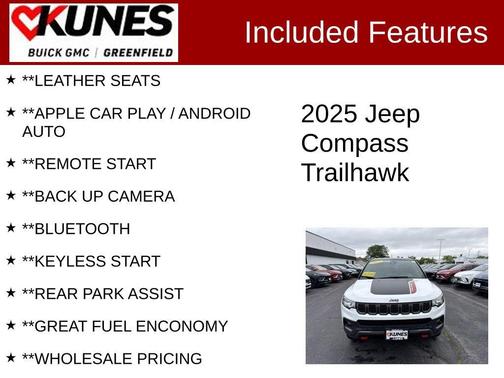 Bright White Clearcoat 2025 Jeep Compass Trailhawk