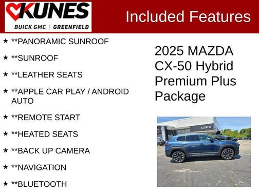 Blue Metallic 2025 Mazda CX-50 Hybrid Premium Plus Package