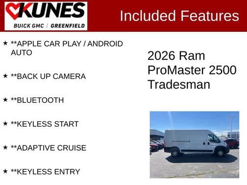 Bright White 2026 RAM ProMaster 2500 Tradesman