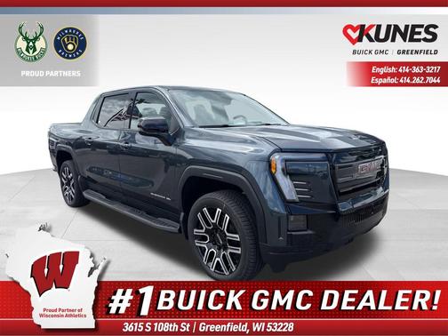 Deep Ocean Metallic 2026 GMC Sierra EV Standard Range Elevation