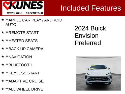 Summit White 2024 Buick Envision Preferred AWD