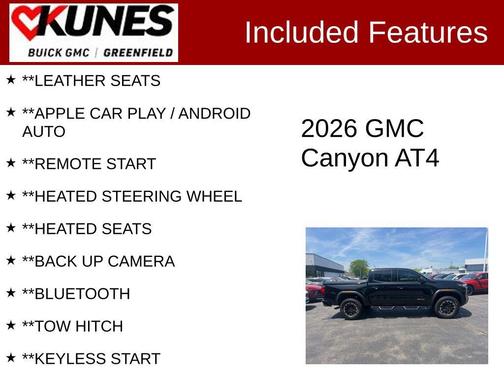 Onyx Black 2026 GMC Canyon AT4
