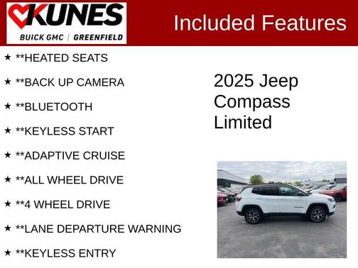 Bright White Clearcoat 2025 Jeep Compass Limited