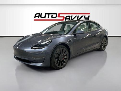 Gray 2022 Tesla Model 3 Performance