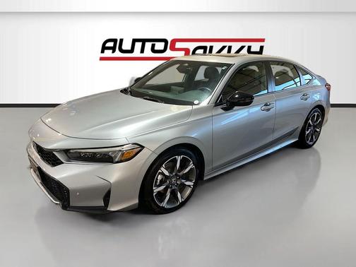 Solar Silver Metallic 2025 Honda Civic Hybrid Sport Touring