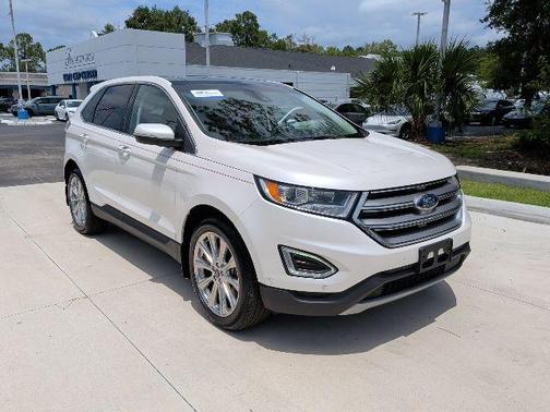 White Platinum Clearcoat Metallic 2018 Ford Edge Titanium