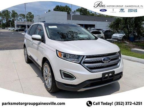 White Platinum Clearcoat Metallic 2018 Ford Edge Titanium