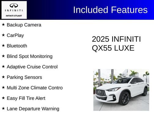 Radiant White 2025 INFINITI QX55 LUXE