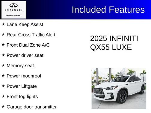 Radiant White 2025 INFINITI QX55 LUXE