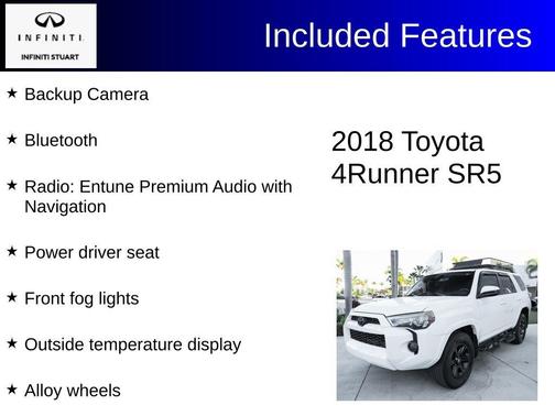 Super White 2018 Toyota 4Runner SR5