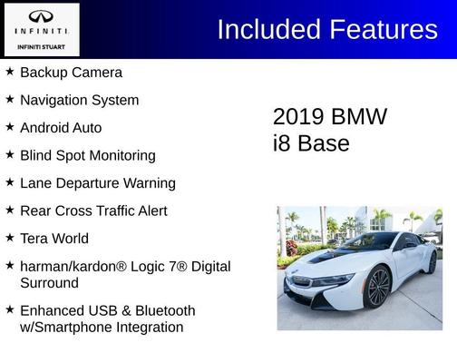 Crystal White Pearl Metallic 2019 BMW i8 Base