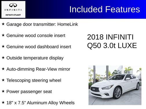 Majestic White 2018 INFINITI Q50 3.0t LUXE