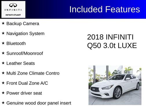 Majestic White 2018 INFINITI Q50 3.0t LUXE