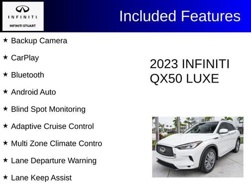 Radiant White 2023 INFINITI QX50 Luxe
